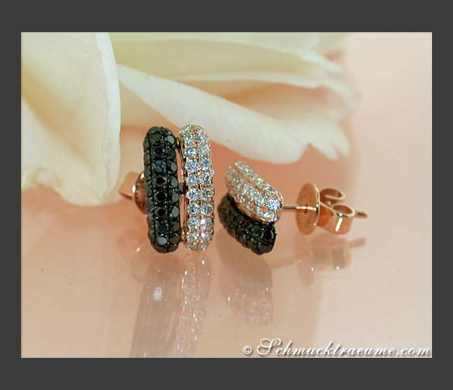 Ohrstecker mit schwarzen Diamanten