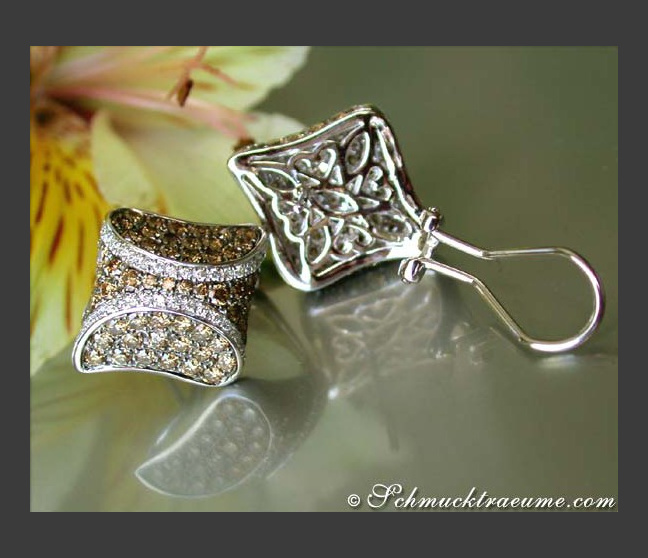 Braune Diamanten Ohrstecker