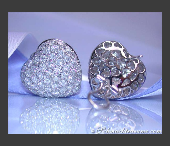 Diamant Herz Ohrstecker