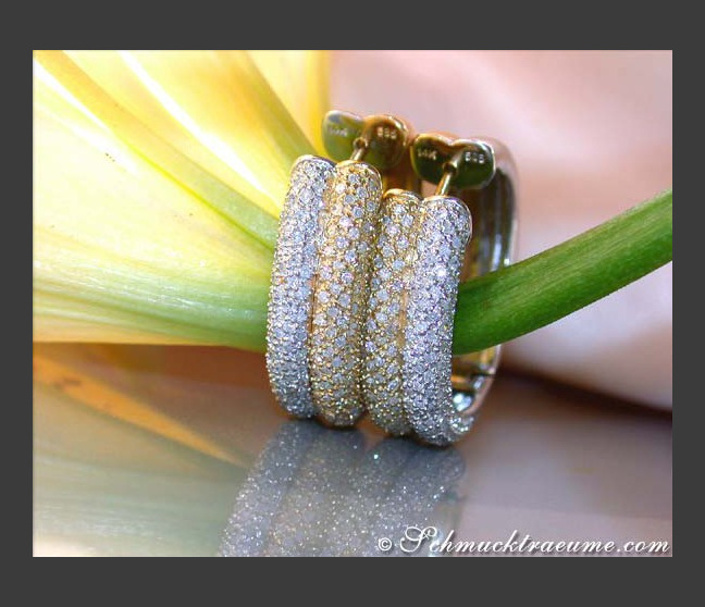 Diamanten Creolen Bicolor Gelbgold Weißgold