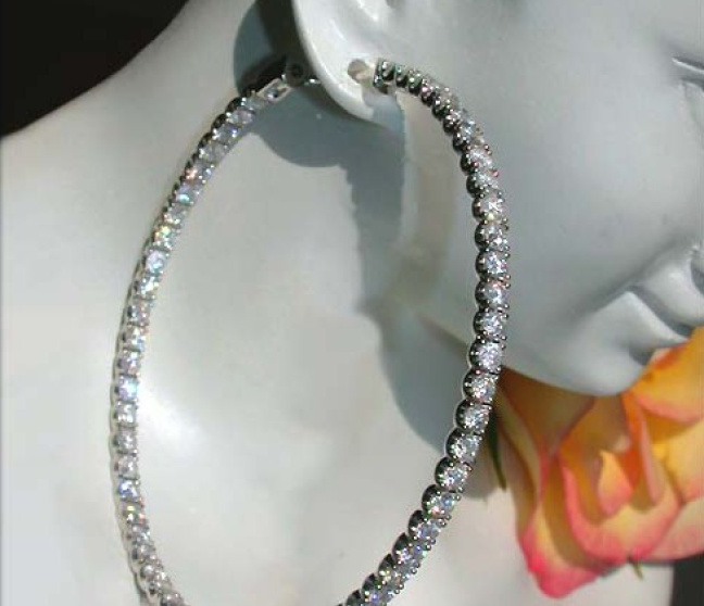 Diamant Creolen in Weißgold