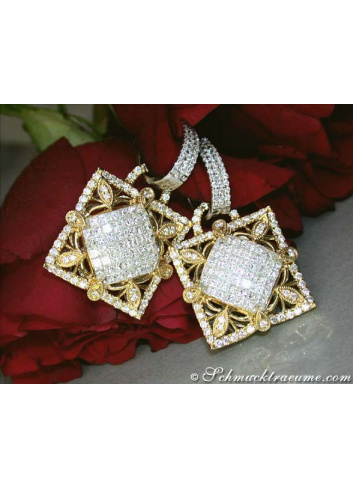 High-diamond Diamond Earrings in a Unique Design