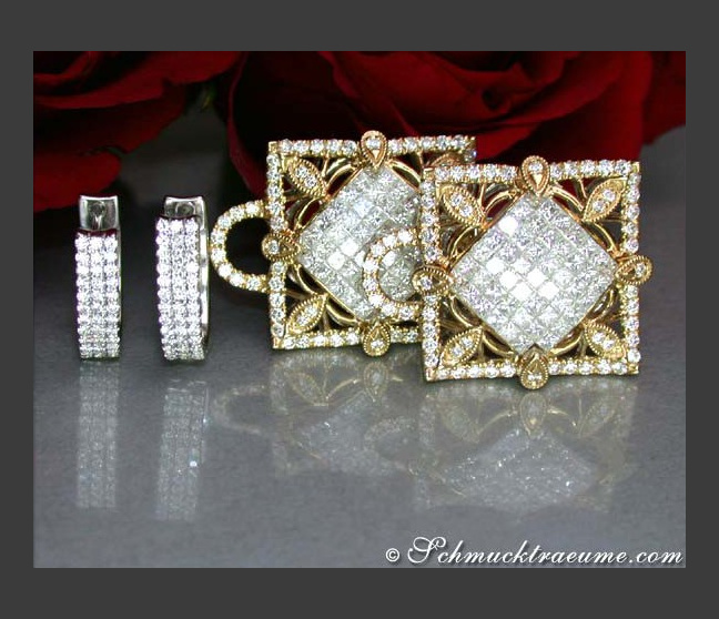 Diamanten Ohrringe Gelbgold Luxus