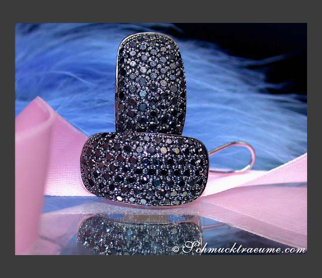 Schwarze Diamanten Ohrstecker