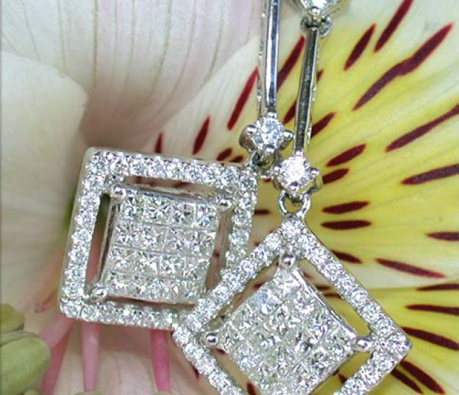 Princess Diamant Ohrringe in Weißgold 750