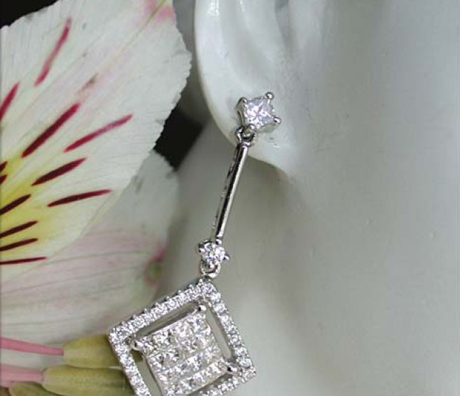 Princess Diamant Ohrringe in Weißgold 750