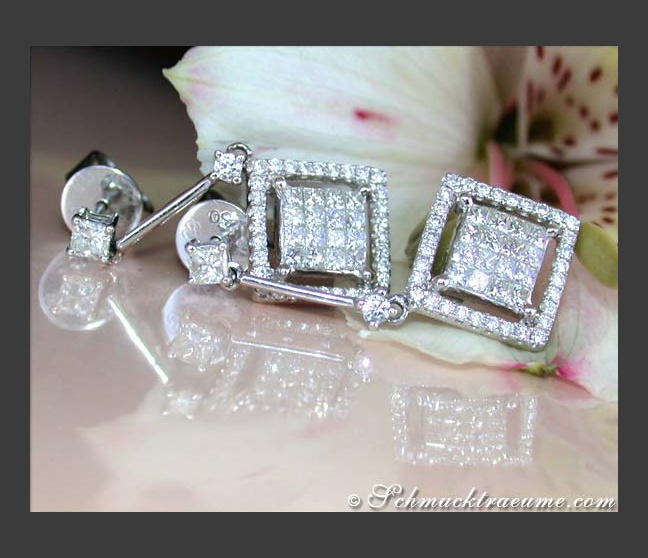 Princess Diamant Ohrringe in Weißgold 750