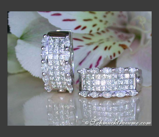 Diamant Ohrringe Marquise Schliff Princess Schliff
