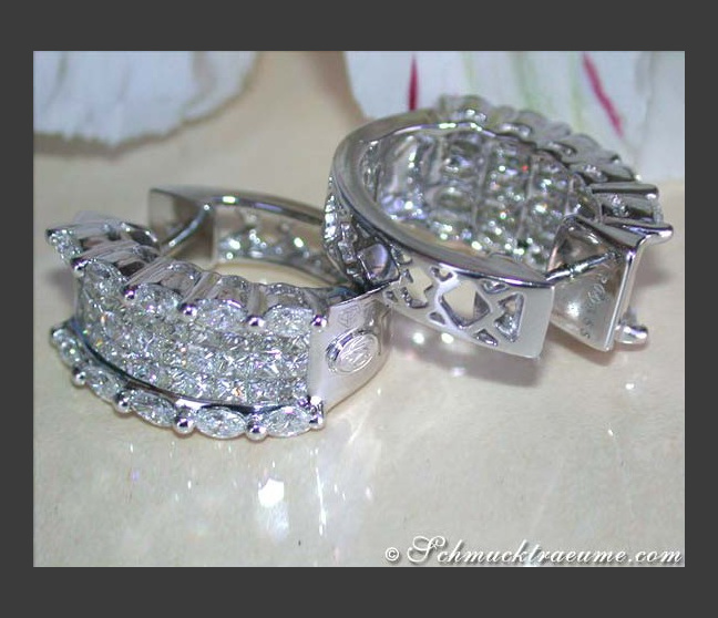 Diamant Ohrringe Marquise Schliff Princess Schliff
