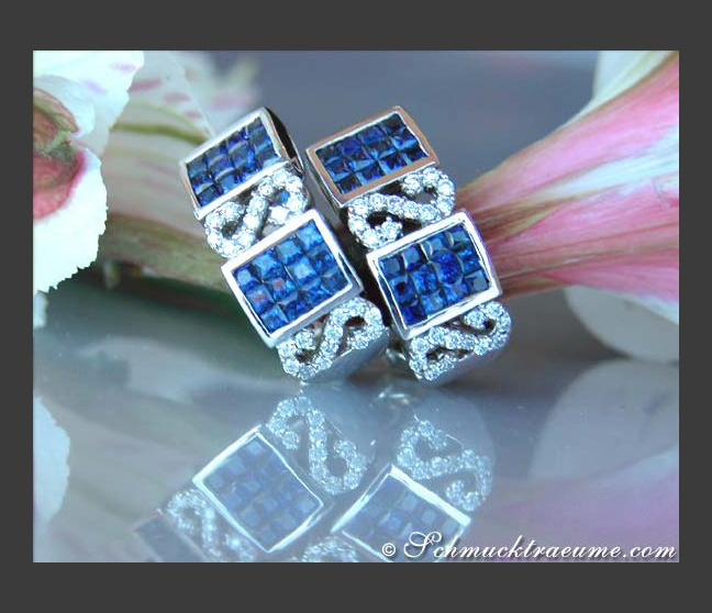 Saphir Ohrringe mit Brillanten