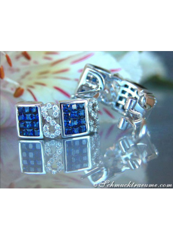 Enchanting Sapphire Earrings with Diamonds