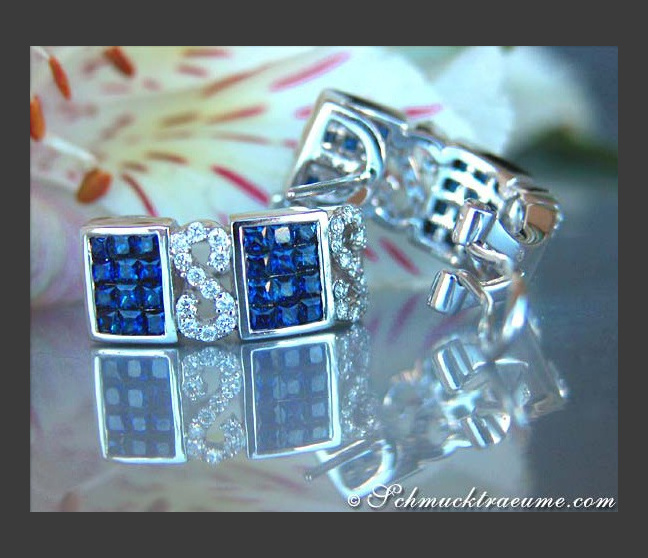 Saphir Ohrringe mit Brillanten