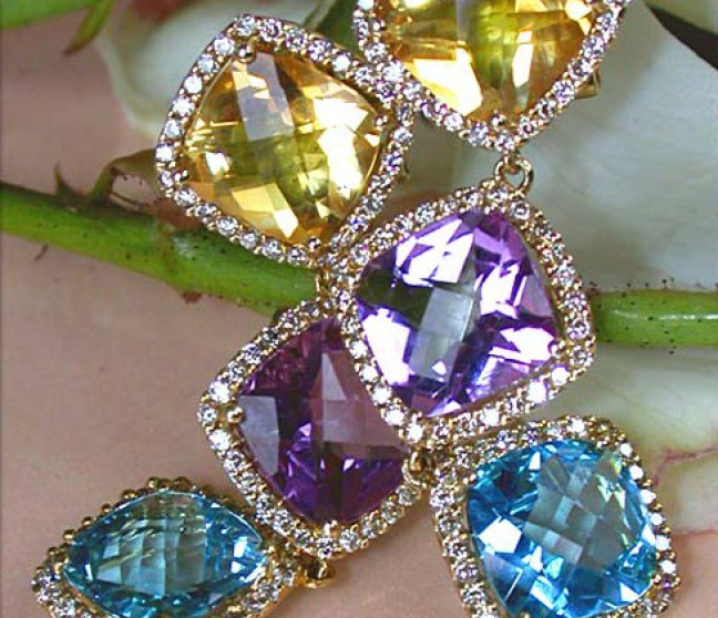 Edelstein Ohrringe mit Diamanten