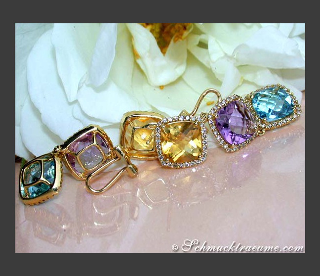 Edelstein Ohrringe mit Diamanten