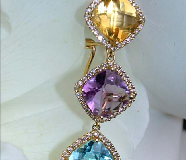 Edelstein Ohrringe mit Diamanten