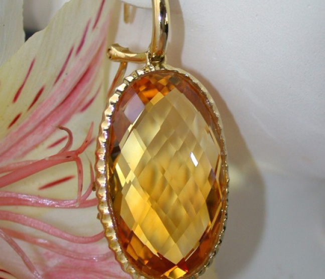 Citrin Ohrringe in Gelbgold 585