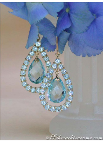 Magnificent Blue Topaz Chandelier Earrings