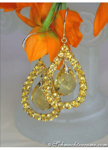 Gorgeous Citrine Chandelier Earrings