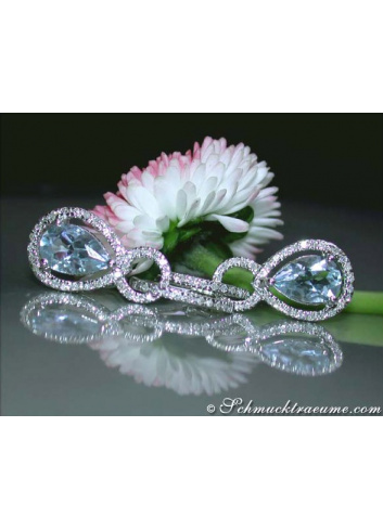 Convertible Aquamarine Earrings with Diamonds