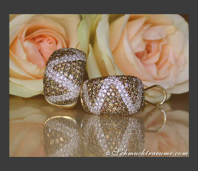 Ohrringe mit braunen Diamanten