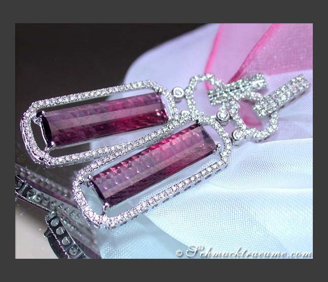 Pink Turmalin Ohrringe mit Brillanten