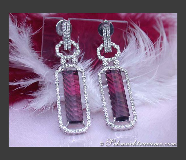 Pink Turmalin Ohrringe mit Brillanten