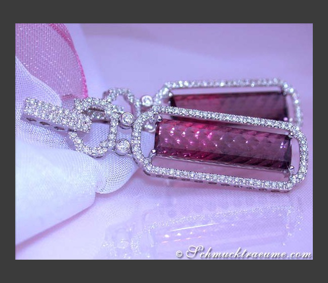 Pink Turmalin Ohrringe mit Brillanten