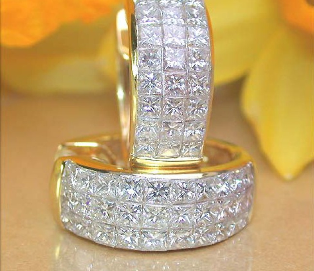 Exklusive Princess Diamanten Creolen in Gelbgold 750