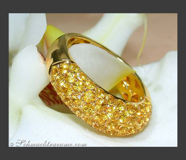 Gelber Saphir Pavéring in Gelbgold 585