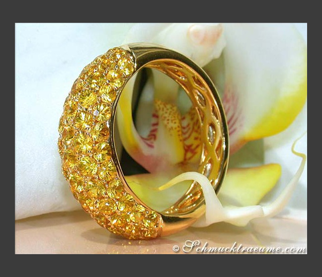 Gelber Saphir Pavéring in Gelbgold 585