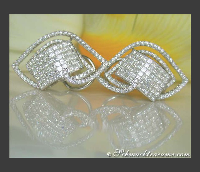 Princess Diamant Ohrstecker in Weißgold 750