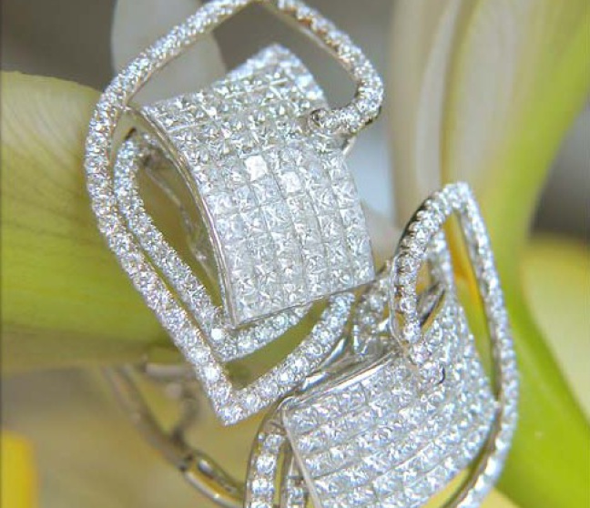 Princess Diamant Ohrstecker in Weißgold 750