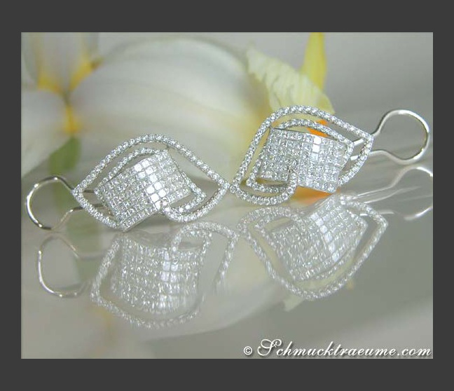 Princess Diamant Ohrstecker in Weißgold 750