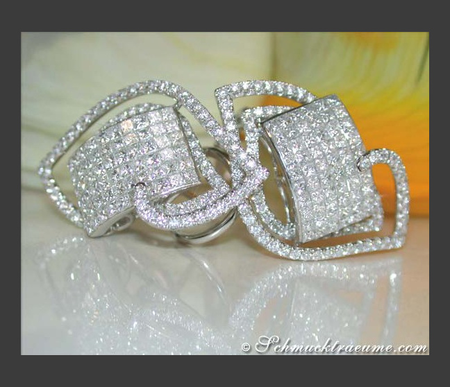 Princess Diamant Ohrstecker in Weißgold 750