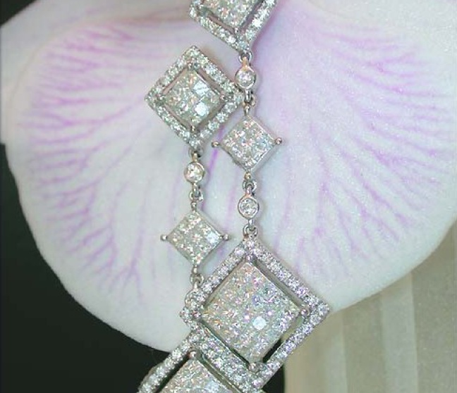 Princess Diamanten Ohrringe in Weißgold 750