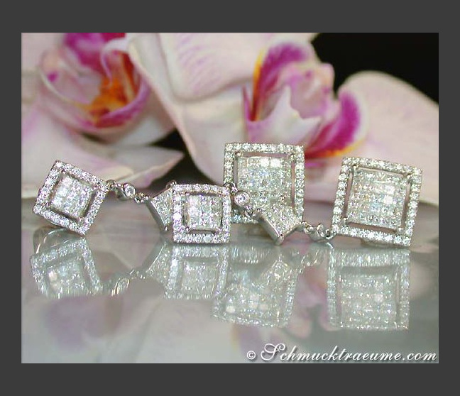 Princess Diamanten Ohrringe in Weißgold 750