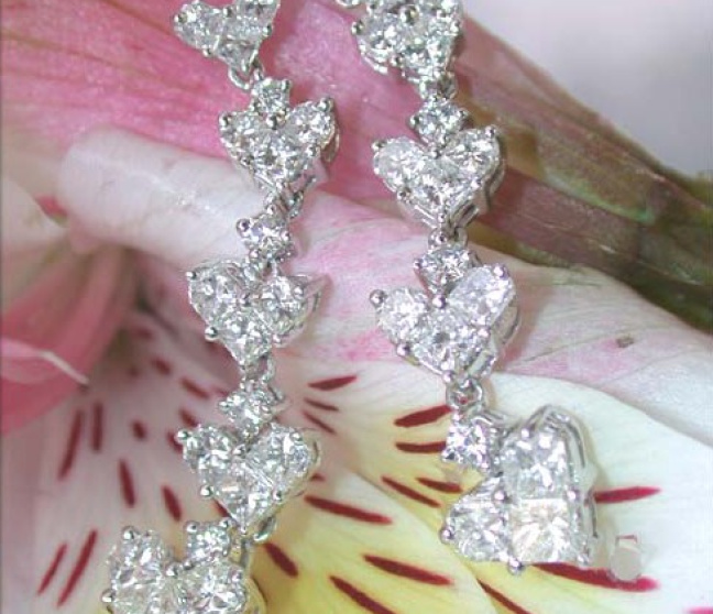 Diamanten Herz Ohrringe