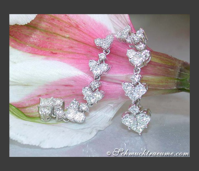 Diamanten Herz Ohrringe