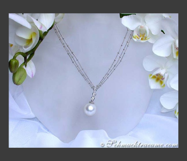 Südseeperle Collier mit Brillanten