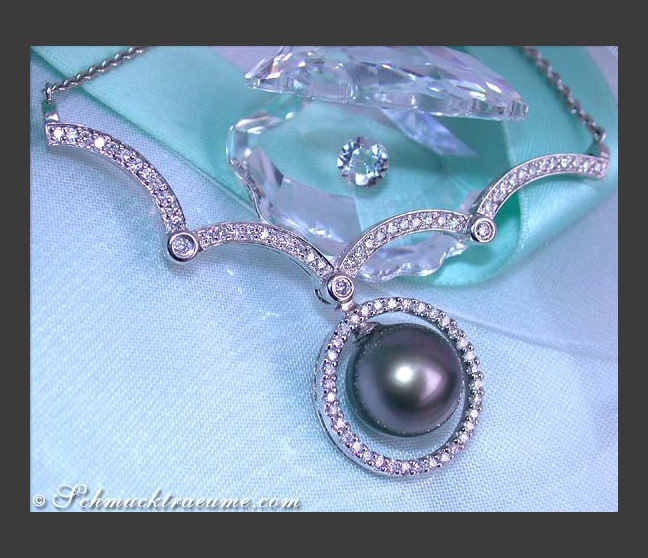 Tahitiperle Collier mit Brillanten