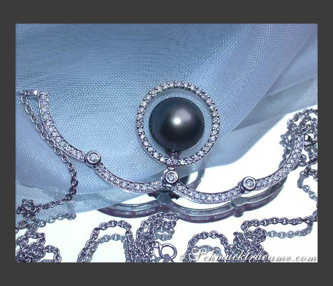 Tahitiperle Collier mit Brillanten