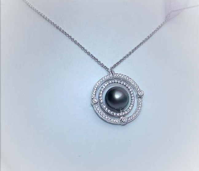 Tahitiperle Collier mit Brillanten
