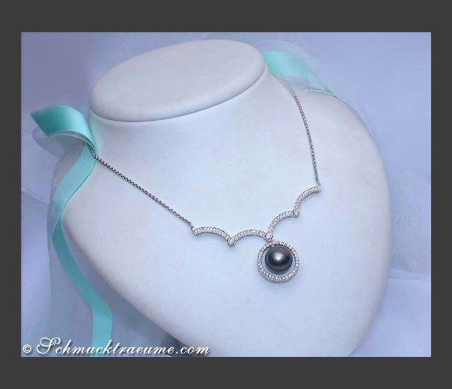 Tahitiperle Collier mit Brillanten