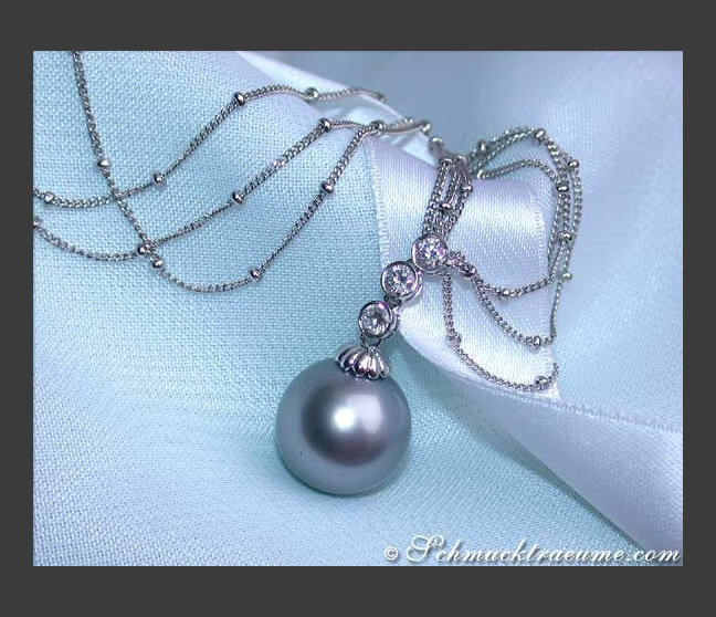 Tahitiperle Collier mit Brillanten