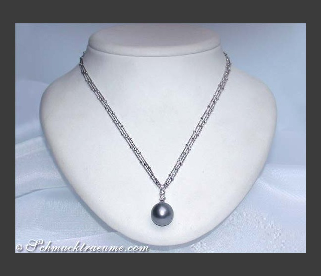 Tahitiperle Collier mit Brillanten
