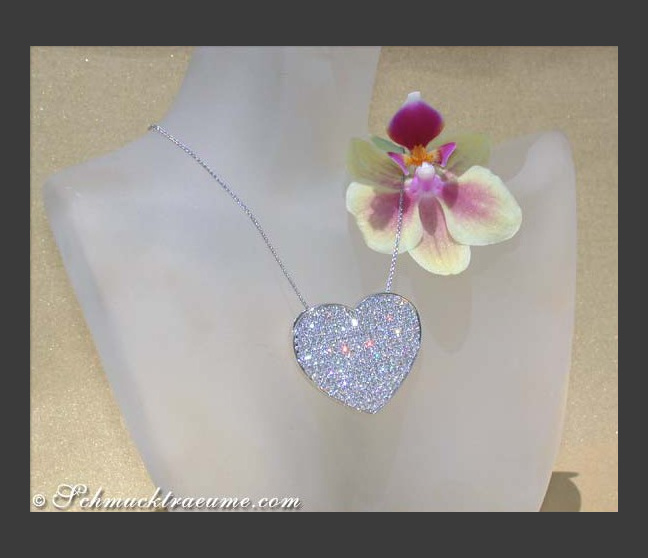 Diamant Herz Anhänger Halskette
