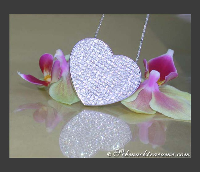 Diamant Herz Anhänger Halskette