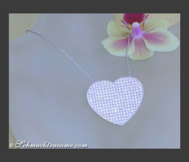 Diamant Herz Anhänger Halskette