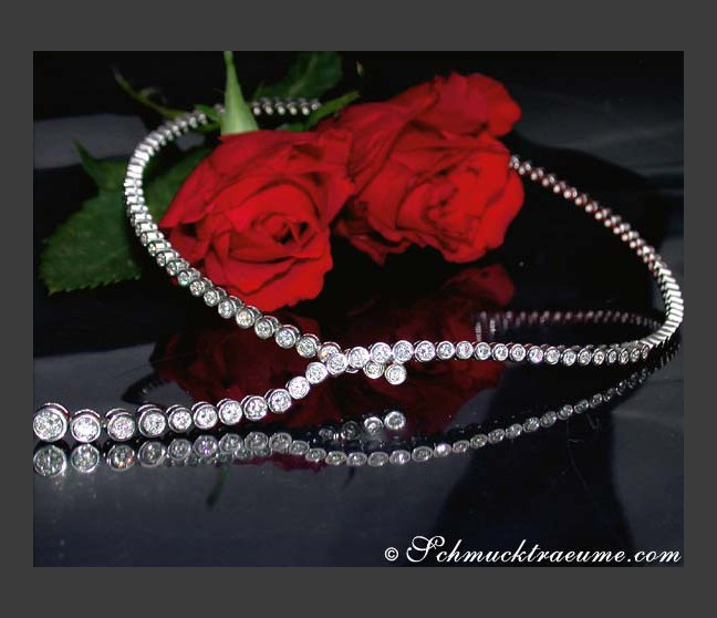 Brillanten Y-Collier in Weißgold 750
