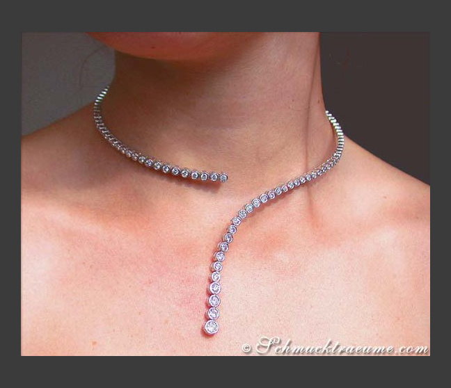 Brillanten Y-Collier in Weißgold 750